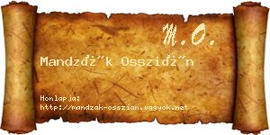 Mandzák Osszián névjegykártya